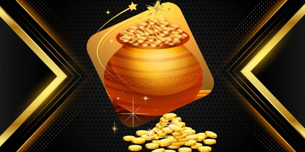 Winning with Matka World App – Pot of Money Banner.